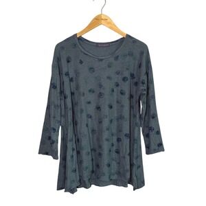 cut loose Blue Tunic with Dark Blue Dot Print